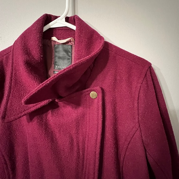 Aritzia / Talula wool moto jacket in cranberry red - Picture 6 of 8